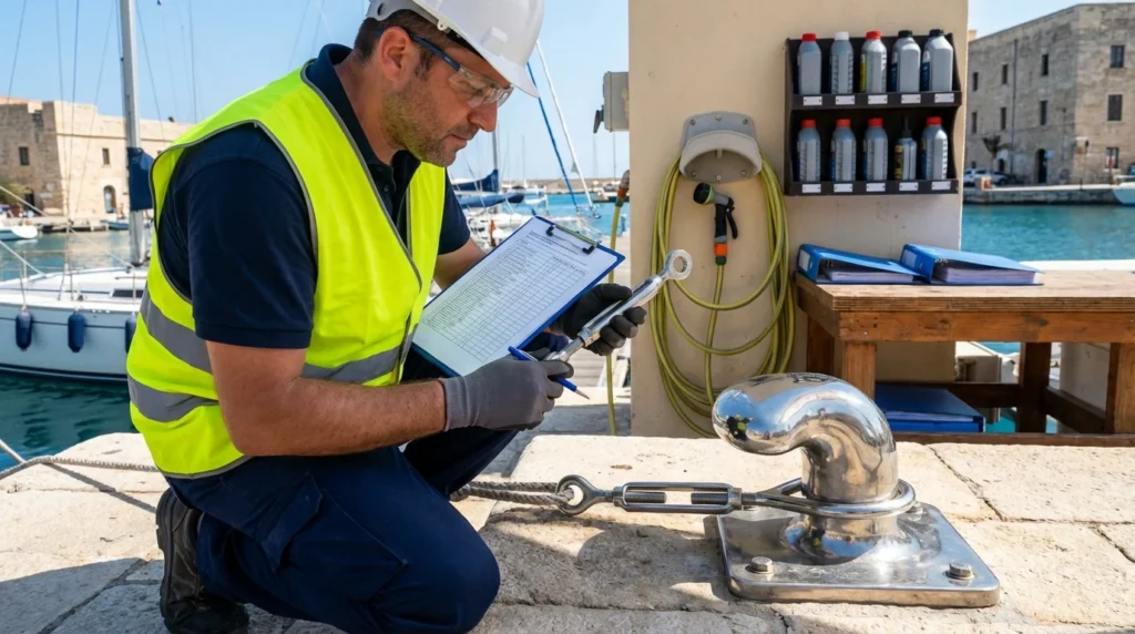 Technicien inspection bateau acier
